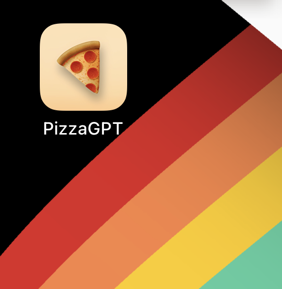 PizzaGPT on iPhone homescreen
