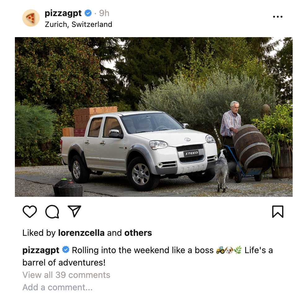 Instagram AI caption by PizzaGPT - Barrel of adventures